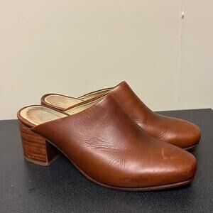 Nisolo Women's All-Day Heeled Mule Brown Leather Brandy Size 6.5 Classic Shoes
